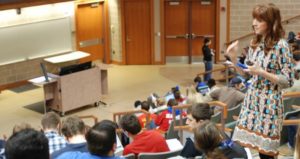 Professor in lecture hall