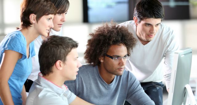 students at computer