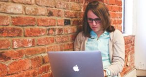 student studying on laptop