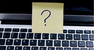 question mark on computer