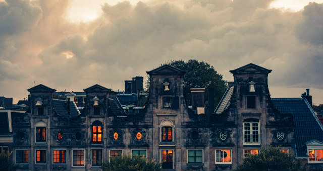 Haunted campus reveals glowing orange lights for Halloween
