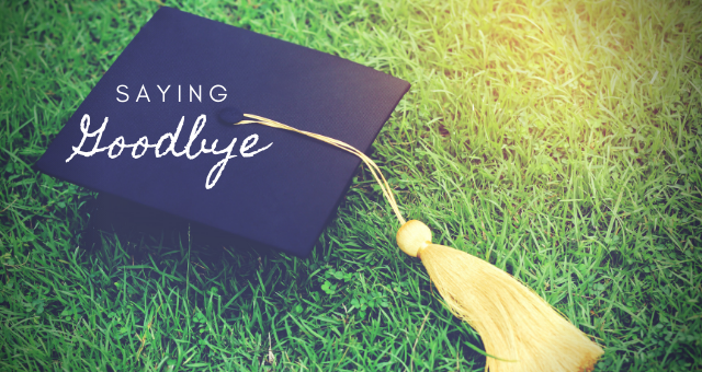 Graduation cap with saying goodbye written on it
