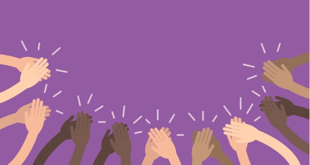 Hands clapping for student success