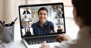 Virtual meeting with students for online course
