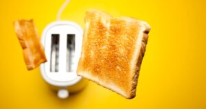 Toast popping out of a toaster