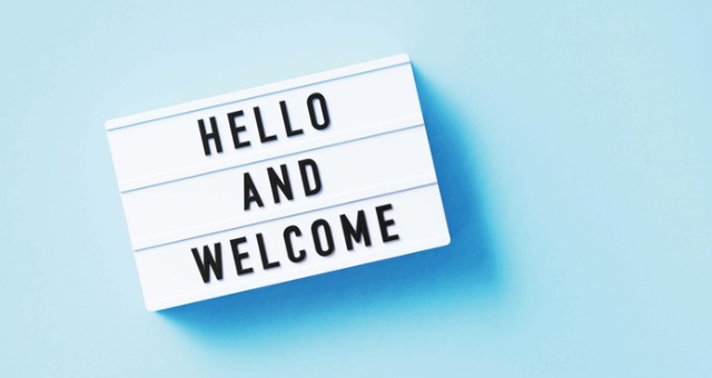 hello and welcome sign