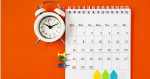 Calendar, clock and sticky notes