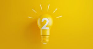 Lightbulb with the number 2 on it