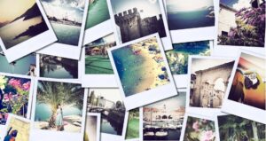 Photographs on polaroids of different images