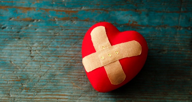 Band-aid covering heart