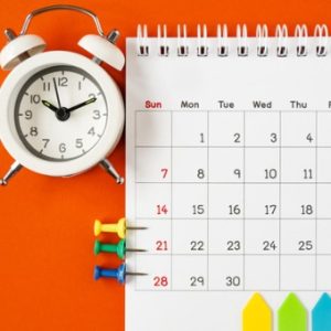 Calendar, clock and sticky notes